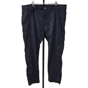 Prana Men's Stretch Zion Straight Fit Pant Black Size 40 Snap Roll Up Legs UPF
